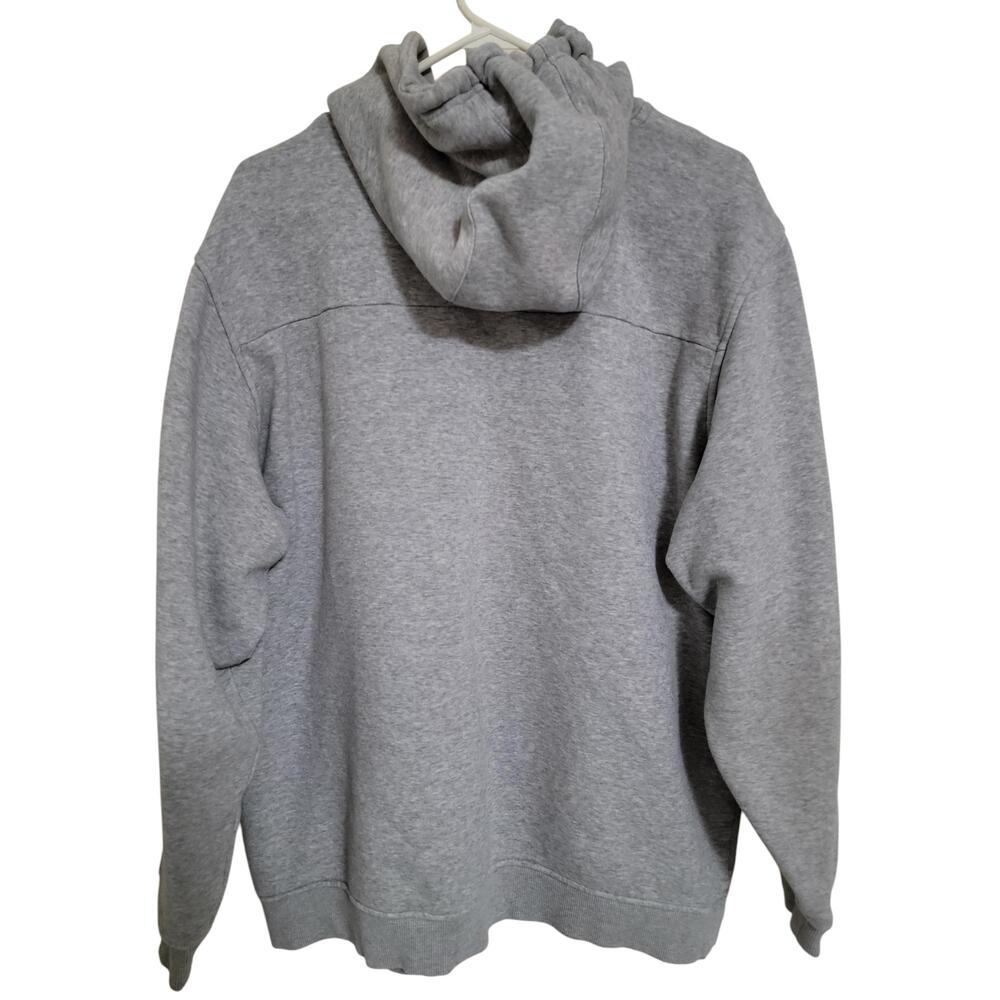 Adidas Grey Zip-Up Hoodie Brand Logo Drawstring Hood Unisex Type XL - Picture 2 of 6